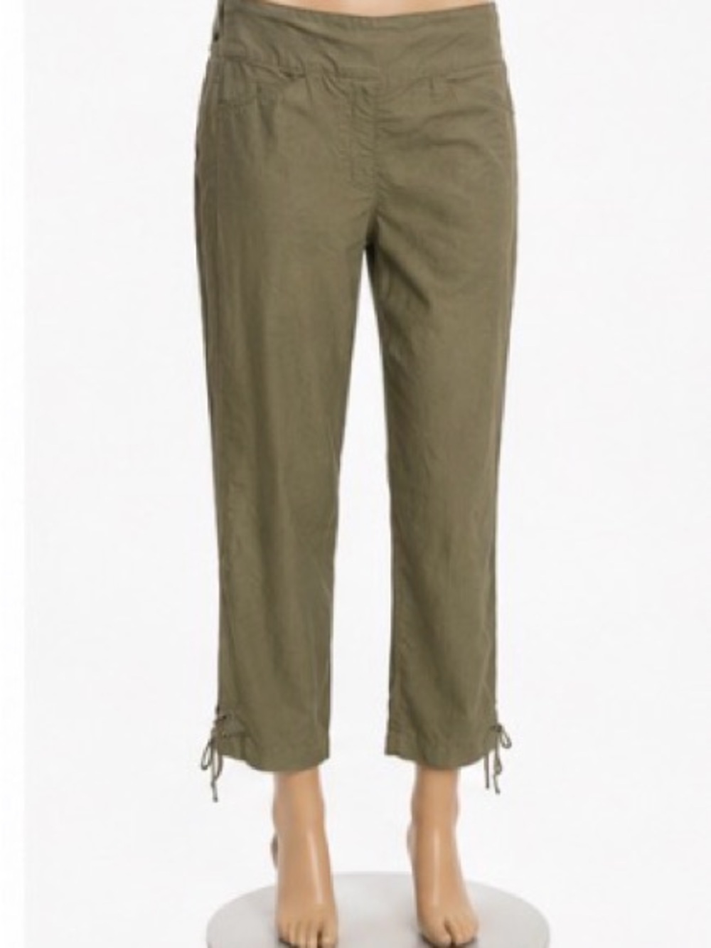 Patchington Olive-Tone Casual Pull-On Pants